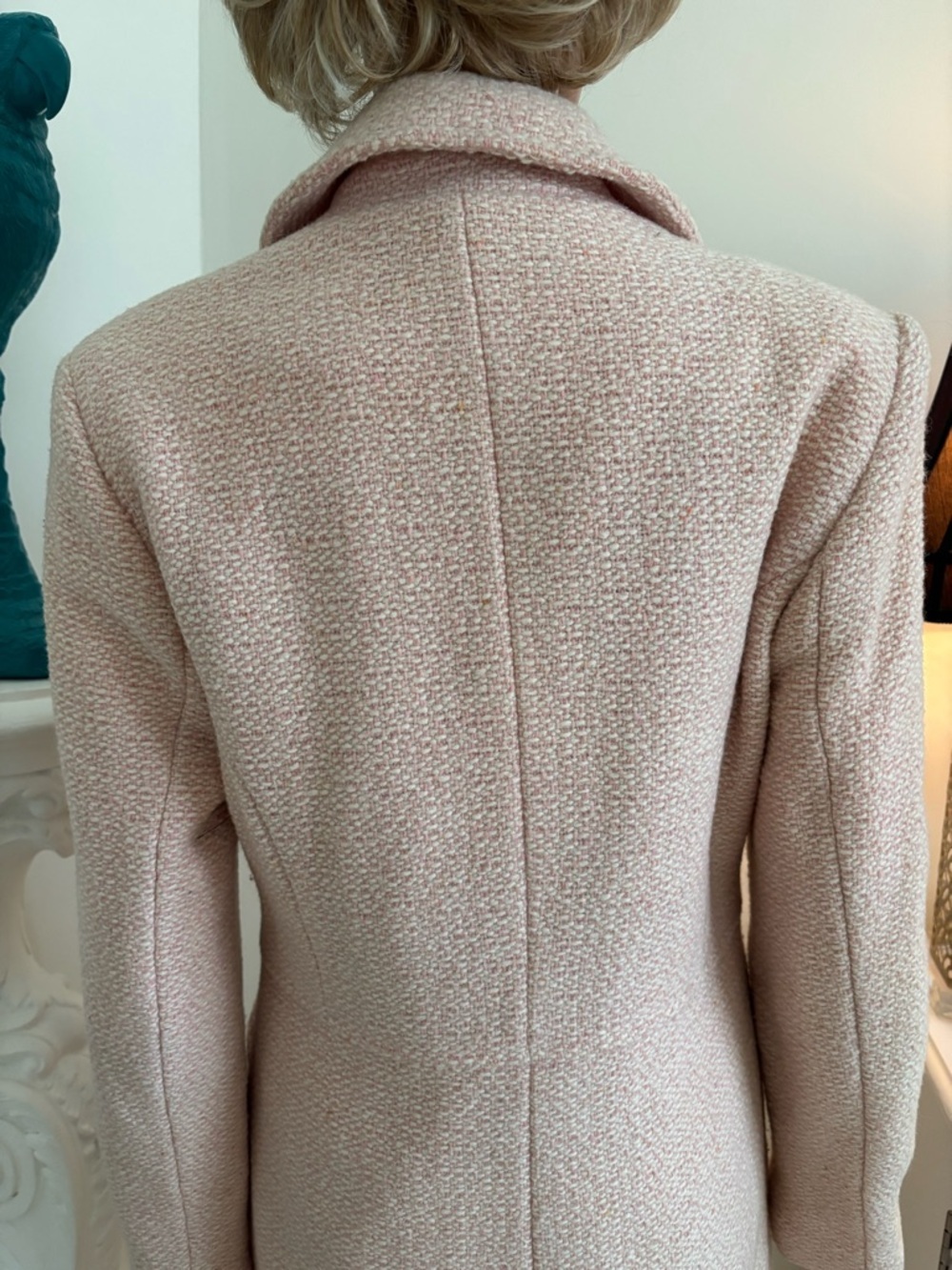 Nicole Blush Pink Long Single-Breasted Trench Coat - Picture 9 of 16
